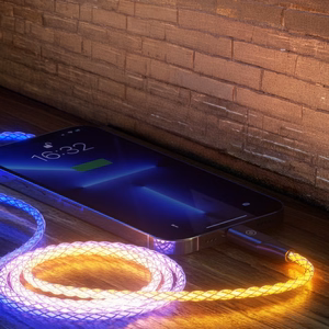 Blavec Кабель Neon USB на Type-C QC 3.0 60W 3A 1м Apple CarPlay Android Auto (CNE-UC3L1) светящийся RGB