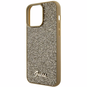 Guess Disco Metal Script dėklas telefonui iPhone 15 Pro Max - auksinis