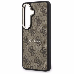 Dėklas Guess PU Leather 4G Gold Frame Magnetic Samsung S942 S26 rudas