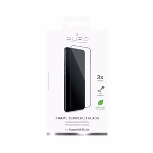 Защитное стекло Puro Frame для Xiaomi Mi 11 Lite, с чёрной рамкой