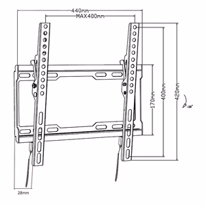 Maclean TV MC-412 настенное крепление 32"-70" VESA 400x400 45кг с наклоном универсальное регулируемое уровень монтажные аксессуары