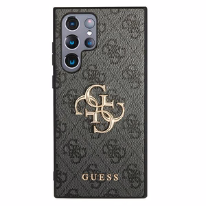 Guess GUHCS22L4GMGGR S908 S22 Ultra серый/серый жёсткий чехол 4G Big Metal Logo