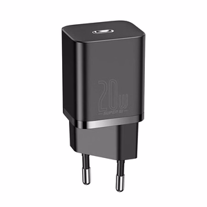 Baseus Super Si 20W USB-C įkroviklis + USB-C – Lightning kabelis 1 m, juodas