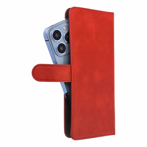 Universalus knygos tipo dėklas COMMON dydis XL, skirtas SAMSUNG A12 / A13 4G / A34 5G / A02s / XIAOMI Redmi 12 4G / 12C / NOTE 12 4G / 12 PRO 5G / OPPO A53s / A72 / A92, raudonas