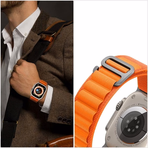 Tech-Protect Nylon Pro ремешок для Apple Watch 4 / 5 / 6 / 7 / 8 / 9 / SE / Ultra 1 / 2 (42/44/45/49 mm) - титаново-оливковый