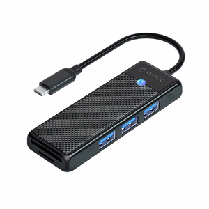 Orico PAPW3AT-C3 USB-хаб 4-портовый 3x USB-A 3.0 с кардридером microSD/SD 1 м - черный