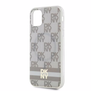 DKNY IML languoto Mono rašto ir spausdintų juostų magnetinis dėklas telefonui iPhone 11 / Xr - smėlinis