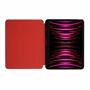 Crong FlexFolio atverčiamas dėklas, skirtas iPad Air 11" (2026–2024) / iPad Air 10.9" (5-osios / 4-osios kartos) / iPad Pro 11" (2022–2021), su Apple Pencil laikikliu, raudonas