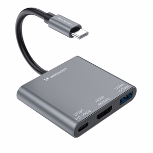 Wozinsky WHCH-01 USB-C PD 100W HDMI 4K@30Hz USB-A 10Gbps хаб - серый