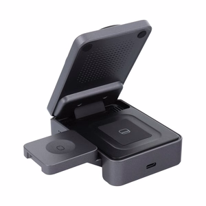 Belaidis įkroviklis Forcell F-Energy 3in1 Flex Pro Qi2 suderinamas su MagSafe (F-05) sidabrinis