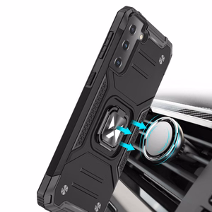 Wozinsky Ring Armor Tough Hybrid dėklas telefonui Samsung Galaxy S22+ (S22 Plus) sidabro spalvos su magnetiniu laikikliu