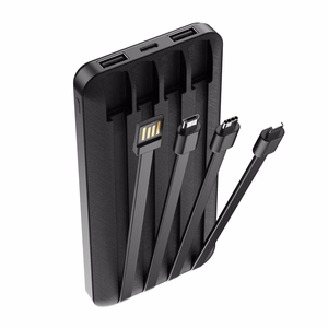 "Forever" maitinimo bankas TB-411 ALLin1 10000 mAh su USB-C + "Lightning" + microUSB laidais, juodas