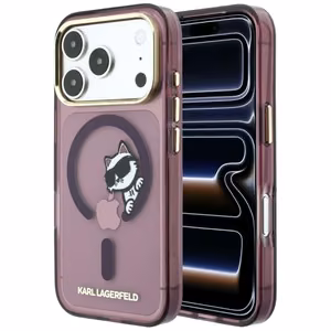Karl Lagerfeld Peekaboo Logo dėklas, skirtas iPhone 18 Pro Max / 17 Pro Max, suderinamas su MagSafe – bordo spalvos