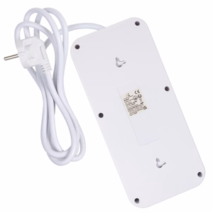 Maclean elektros paskirstytuvas, 6 lizdai + 4xUSB prailginimo laidas, 110–240 V kintama srovė, 50/60 Hz, 2,1 A, maks. 2500 W, 1,5 m, baltas, MCE389 W
