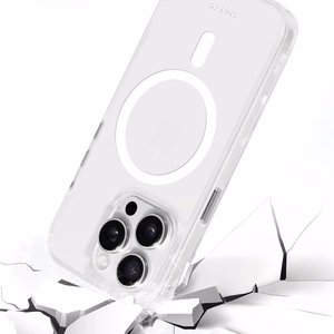 Liavec Blizgus Magnetinis Skaidrus dėklas telefonui Iphone 15 Pro Max balta