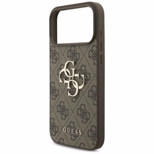 Dėklas Guess PU 4G Metal Logo Apple iPhone 17 Pro Max rudas
