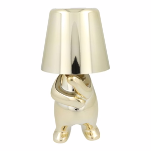 Stalo lempa prie lovos GOLD MAN Art Deco stovintis (versija 3) MLTL