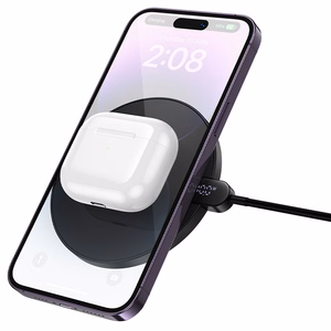 Беспроводное зарядное устройство Hoco 15W с кабелем USB C и цифровым дисплеем CW62 чёрное