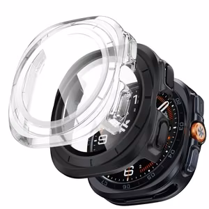 Tech-Protect Defense 2-Pack dėklas, skirtas Samsung Galaxy Watch Ultra 47mm – skaidrus ir matinis juodas