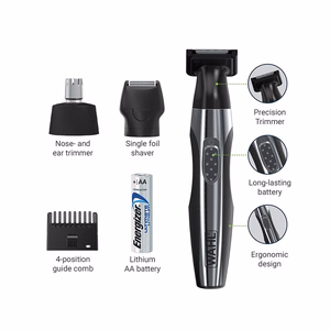 Wahl Travel Kit Deluxe Juoda, Nerūdijančiojo plieno