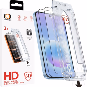 Tel Protect Dust-Free Easy Fit Full Glue 6D закаленное стекло для Samsung Galaxy A56/A57 5G черное - 2 шт.