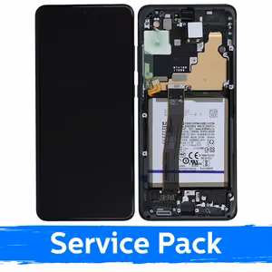 Ekranas skirtas Samsung G988 S20 Ultra su rėmeliu / Cosmic Black / (Service Pack) +INCLUDING BATTERY