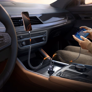 Įkroviklis automobilinis Joyroom (JR-CCN16) (1xUSB-C; 1xUSB; 15W) juodas