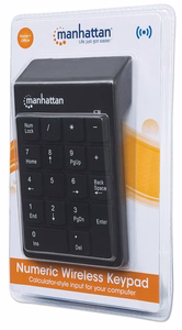 Manhattan Цифровая клавиатура беспроводная 2.4 ГГц USB-A 18 клавиш чёрная мембранная включены батарейки AAA радиус 10 м