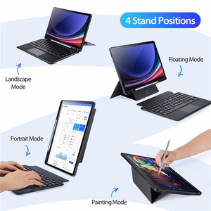 DUX DUCIS dėklas DK sulankstomas su belaidžiu klaviatūra SAMSUNG Tab S9/S9FE/S10FE juodas