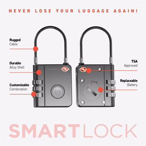 KEYSMART SmartLock; TSA patvirtinta Find My spyna, juoda