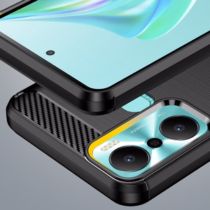 Carbon Case чехол для Infinix Hot 20 Play гибкая силиконовая карбоновая крышка чёрный