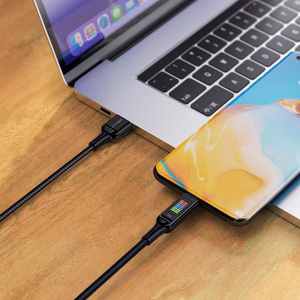 Acefast C7-04 кабель USB-A USB-C 60W 1.2м с дисплеем - чёрный