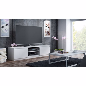 Topeshop RTV140 BIEL TV stovas / baldas garso ir vaizdo aparatūrai 2 spintos