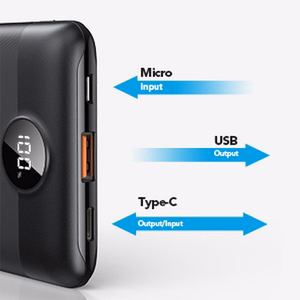 Išorinė baterija POWER BANK VEGER S11 10000mAh (Type-C; MicroUSB; 22.5W) juoda