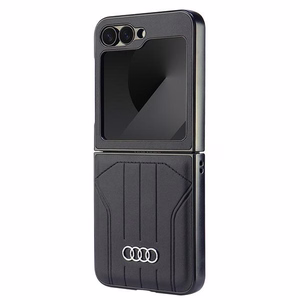 Audi dirbtinės odos magnetinis dėklas Samsung Galaxy Z Flip 6 - juodas