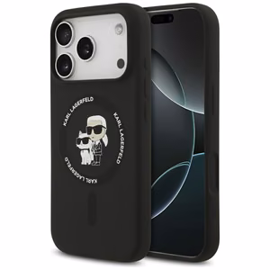 Karl Lagerfeld Silicone Karl&Choupette Ring MagSafe Case for iPhone 17 Pro - Black