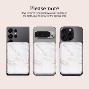 MIO White Marble Magsafe Case Compatible Card Holder