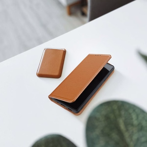 SMART PRO knygos tipo odinis dėklas telefonui XIAOMI Redmi 14C rudas