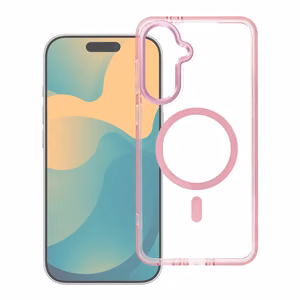 Чехол Samsung S26 ULTRA Frame Clear Hybrid Mag Cover, совместимый с MagSafe, пудрово-розовый