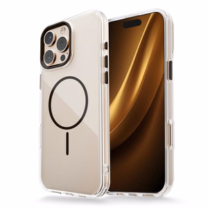 Clear Thin Mag dėklas for iPhone 16 Pro 6,3" juodas
