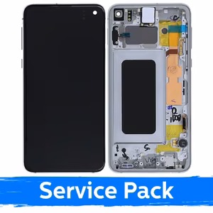 LCD ekranas suderinamas su Samsung G970 S10e su rėmeliu / Prism White / (Service Pack) +SU BATERIJA