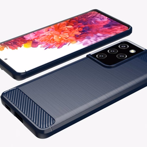 Carbon Case гибкий TPU чехол для Samsung Galaxy S21 Ultra 5G синий