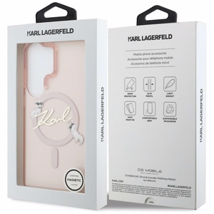 Karl Lagerfeld чехол IML KC Script MagSafe для Samsung Galaxy S26 Ultra розовый