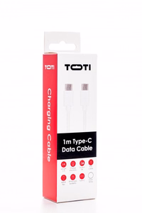 SEEK TOTI Type-C – Type-C, 1 м PVC кабель передачи данных 3A, белый
