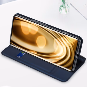 Dux Ducis Skin Pro dėklas Realme 10 Pro lankstus dangtelis kortų piniginė stovas - mėlynas