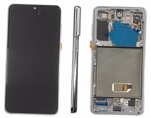 LCD-экран Samsung G991 S21 5G с сенсорным экраном и рамкой, фантомно-белый, оригинальный (сервисный комплект в сборе)