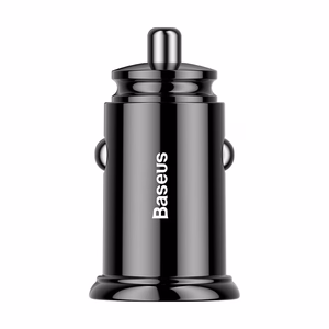 Baseus Circular Plastic QC 3.0 PD automobilinis įkroviklis 1x USB-C - USB jungtis 30W juodas