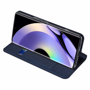 Dux Ducis Skin Pro dėklas Realme 10 Pro lankstus dangtelis kortų piniginė stovas - mėlynas
