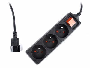 EnerGenie EG-PSU3F-01 – ilgintuvas su 3 prancūziško tipo lizdais, 10 A ir C14 kištuku