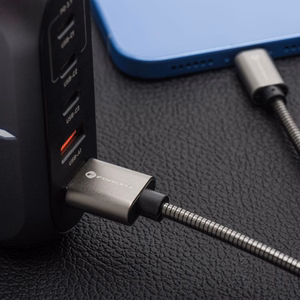 Кабель USB A to USB C Forcell F-Energy QC3.0 66W Metal 1 m C234 серебряный